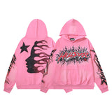 Hellstar JacketsHellstar Hoodie & Pants Wash Old Vintage Men's and Women's Loose Casual Sweater Sweatpants