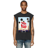 Purple Brand Distressed Tank T Shirts Distressed Sleeveless T-shirt Vest