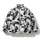 Bathing Ape Coat Double-Sided Camouflage Zipper Cotton-Padded Coat