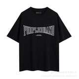 Purple Brand T ShirtsPurple Micro Label Letter Pattern Printed Short Sleeve T-Shirt
