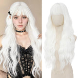 Women's Wigs Blue Bangs Long Curly Synthetic Wig