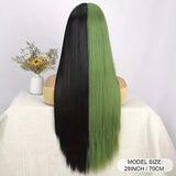Women's Wigs Two-Tone Straight Bangs Cosplay Wig