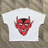 Street Unisex T-shirt Devil Cartoon Pattern