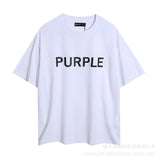 Purple Brand T ShirtsPurple Micro Label Letter Pattern Printed Short Sleeve T-Shirt