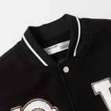 Off White Jacket Spring Autumn OW Witch Group Towel Embroidered Baseball Jacket Jacket
