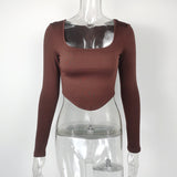Women Tops Fashion Breathable Long Sleeves Top (ZJ0415)