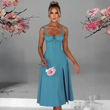 Women Dresses Fashion Casual Slim Fit Slit Sling High-End Dress Female (Hmr0410)