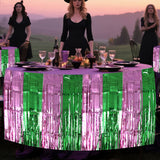 Themed Party Supplies 75×275cm Pink & Green Foil Fringe Table Skirt – Magic Wicked Witch Themed Party Decoration