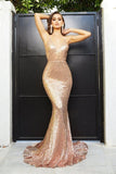 Women Party Dress Sequined Temperament Banquet Evening Gown (Ss0416)