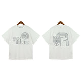 Rhude T Shirt Micro Label Letter Logo Line Pattern Short Sleeve T-Shirt Loose