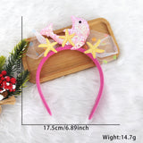 Themed Party Supplies Sequin Mermaid Tail Headband – Ocean Theme Birthday Party Decoration with Dolphin, Starfish & Mesh