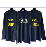 Men T-shirts Paris Masking Tape Long Sleeve T-Shirt Loose Casual Bottom Shirt