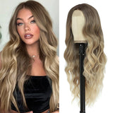 Women's Wigs Middle Part Long Wavy Ombre Lace Front Wig