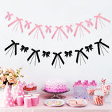 Themed Party Supplies Multicolor Polyester Bow Latte Wedding Birthday Party Decoration Pink Black Handmade Bow Pendant