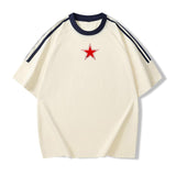 Drew T Shirts Striped T-shirt Cross Loose Short Sleeve