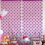 Themed Party Supplies Bow Theme Tinsel Curtain – Pink Ribbon Party Backdrop Decoration