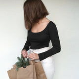 Women Tops Fashion Breathable Long Sleeves Top (ZJ0415)
