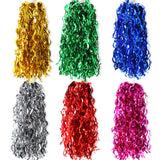 Themed Party Supplies Cheerleading Pom Poms – Shiny Curved Blade with Long Straight Handle