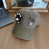 Y2k hot girl hat heavy industry cat claw baseball cap sunshade peaked cap men