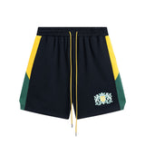 Rhude Shorts Embroidered Tether Casual Color Matching Shorts