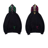 Bathing Ape Hoodie Camouflage Shark Jacket Men's Autumn and Winter Cardigan Zipper Embroidered Hooded Sweater