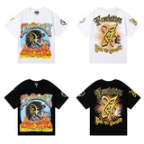 Hellstar T Shirt Helmet Flash Print Short Sleeve T-Shirt