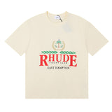 Rhude T Shirt Sailing Letter Coconut Logo Short Sleeve T-Shirt