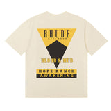Rhude T Shirt Micro Label Letter Skull Print Short Sleeve T-Shirt
