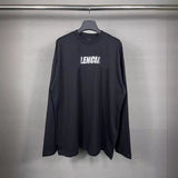 Men T-shirts Paris letter print old long-sleeved T-shirt casual bottoming shirt
