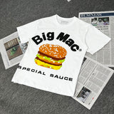 Men T-shirts CPFM X McDonalds X Cacus Jack McDonald's joint hamburger foam short-sleeved T-shirt