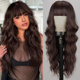 Women's Wigs Straight Bangs Long Wavy Gradient Wig