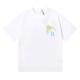 Rhude T Shirt Sunset Coconut Racing Printed Short Sleeve T-Shirt