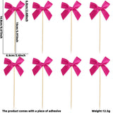 Themed Party Supplies Birthday Cake Toppers – Polyester Bow Inserts for Girl's Bow Theme Party