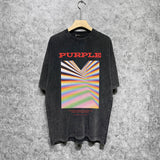 Purple Brand Distressed T Shirts Short Sleeve