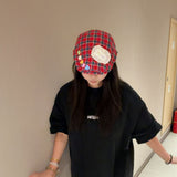 Y2k hot girl hat heavy industry reverse cap plaid beret