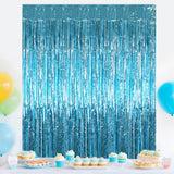 Themed Party Supplies Blue Tinsel Curtain – Mermaid Ocean Party Theme