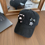 Y2k hot girl hat heavy industry cat claw baseball cap sunshade peaked cap men