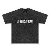 Purple Brand Distressed T Shirts Short Sleeve