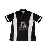 Rhude T Shirt Cross-border European and American trendy brand RHUDE badge letter half zipper mesh lapel short-sleeved T-shirt men's and women's high street polo shirt