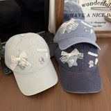 Y2k hot girl hat heavy industry five-pointed star bows baseball cap cartoon peaked cap