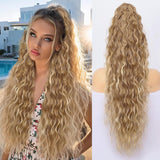 Women's Wigs High Temperature Silk Water Ripple Long Curly Hair Ponytail Hair Extensions Ponytail