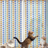 Themed Party Supplies Pet-Themed Tinsel Fringe Curtain – 1*2M (Approx. 39.4*78.7 inches) Cat & Dog Paw Foil Door Backdrop
