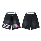 Hellstar T Shirts & Shorts Washing Print Short Sleeve T-Shirt Shorts Summer