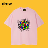 Drew T Shirts Short Sleeve Cube Graffiti Printing