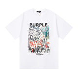 Purple Brand T Shirts Purple Micro Label Letter Pattern Printed Short Sleeve T-Shirt