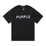 Purple Brand T Shirts Purple Micro Label Letter Pattern Printed Short Sleeve T-Shirt