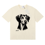 Rhude T Shirt Hound Letter Print Short Sleeve T-Shirt