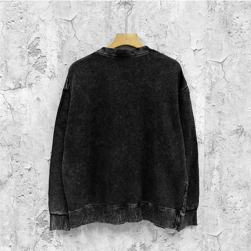 Amiri washed sweatshirt flame gold letterprinting washed and distressed