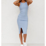 Women Dresses Knitted Slit Dress