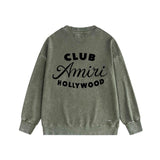 Amiri washed sweatshirt hollywood club printing washed and distressed
